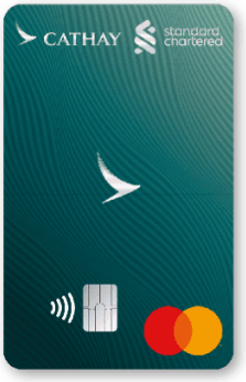 Standard Chartered Cathay Mastercard, deep teal face with the Cathay brushwing